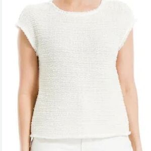 Max Studio Extended Cap Sleeve Tweed Knit Top Sz Large